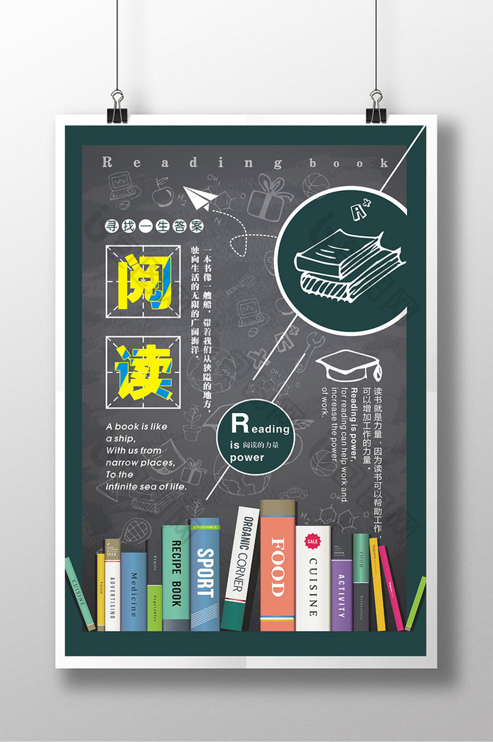 閱讀黑板創(chuàng)意海報設計與圖書設計的融合之道